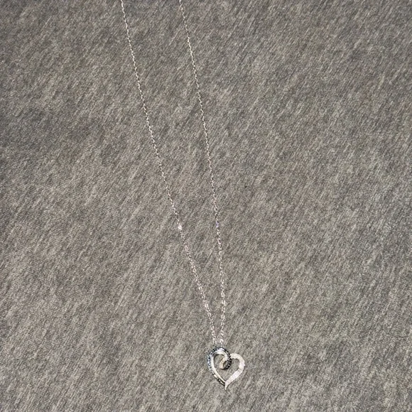 925 REAL black and white diamond heart pendant necklace. From Kay’s - Picture 5 of 5